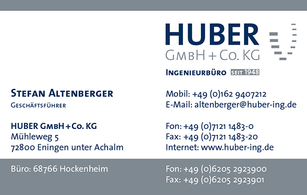 Huber GmbH + Co. KG – Visitenkarte