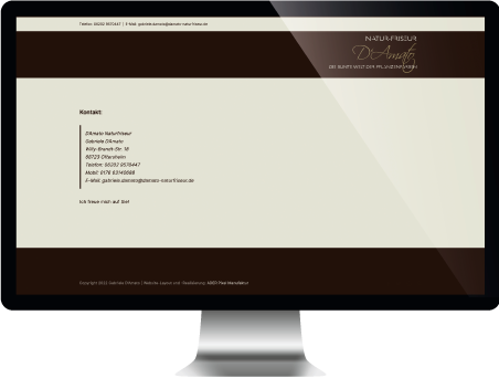 Website von DAmato Naturfriseur auf iMac